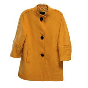 Talbots yellow wool blend mock neck 3/4 coat size 10P